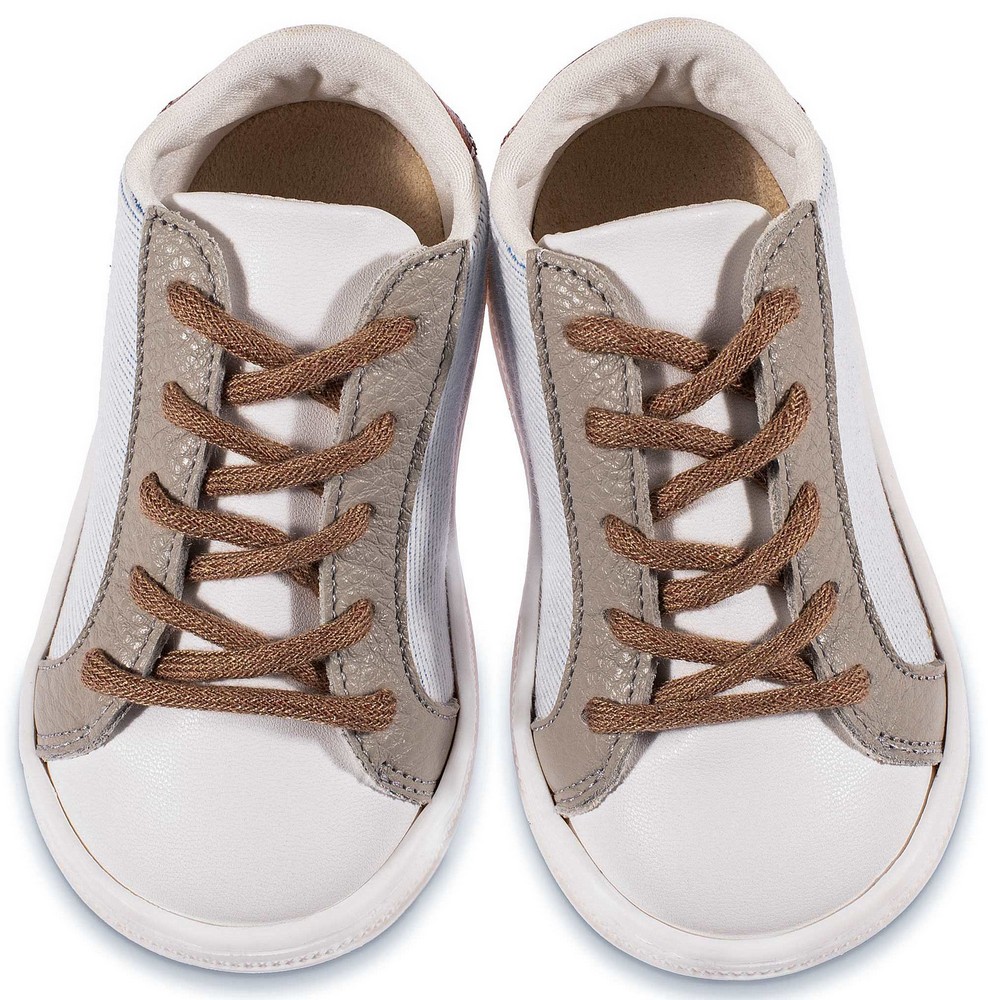 Δετό Τρίχρωμο Σνίκερ BS3039 Λευκό Γκρι Ταμπά