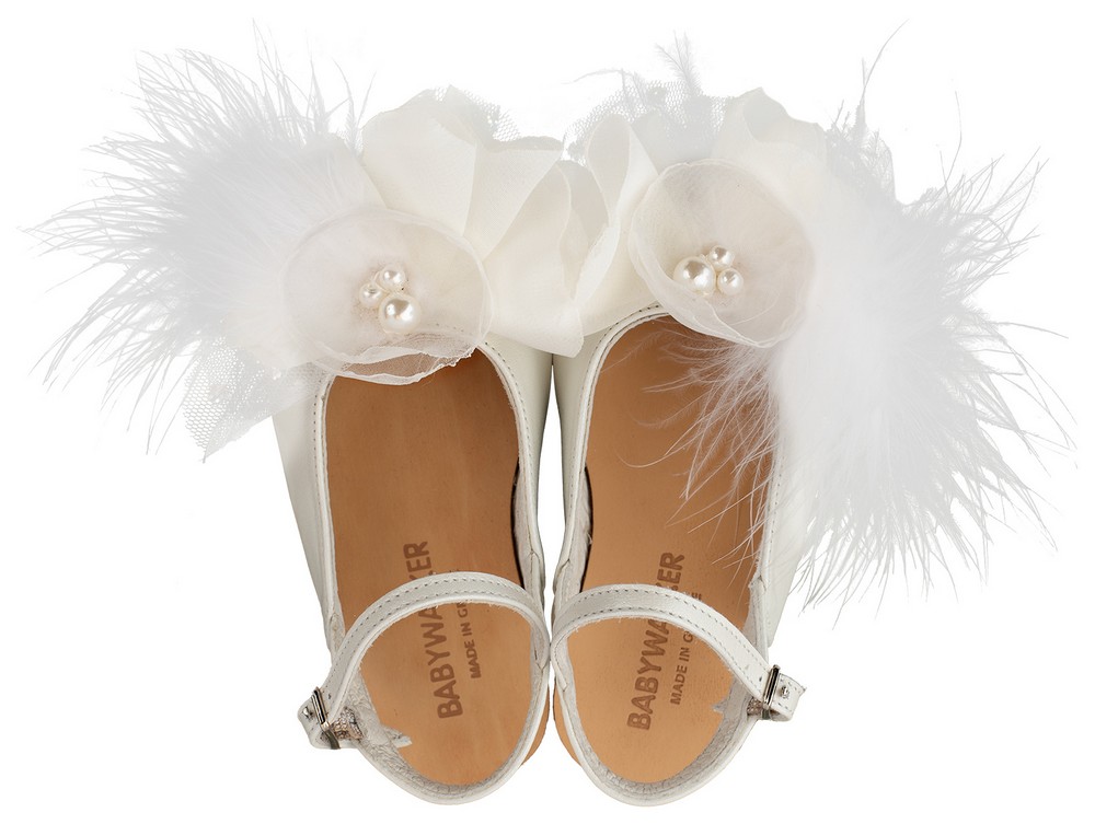 Δερμάτινο Σαμπό με Χειροποίητο Λουλούδι EXC5772 Εκρού