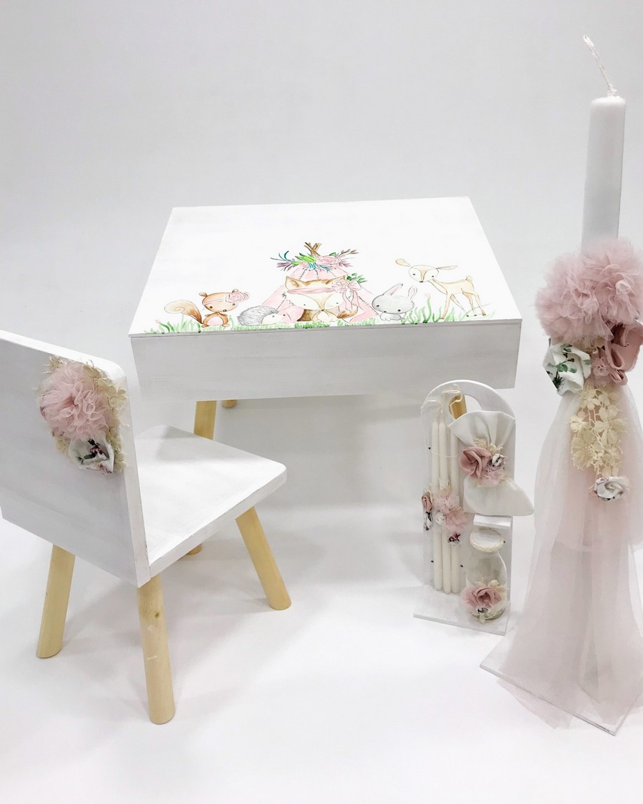 Βαπτιστικό Σετ Teepee Forest με χρώματα σάπιο μήλο K19-045