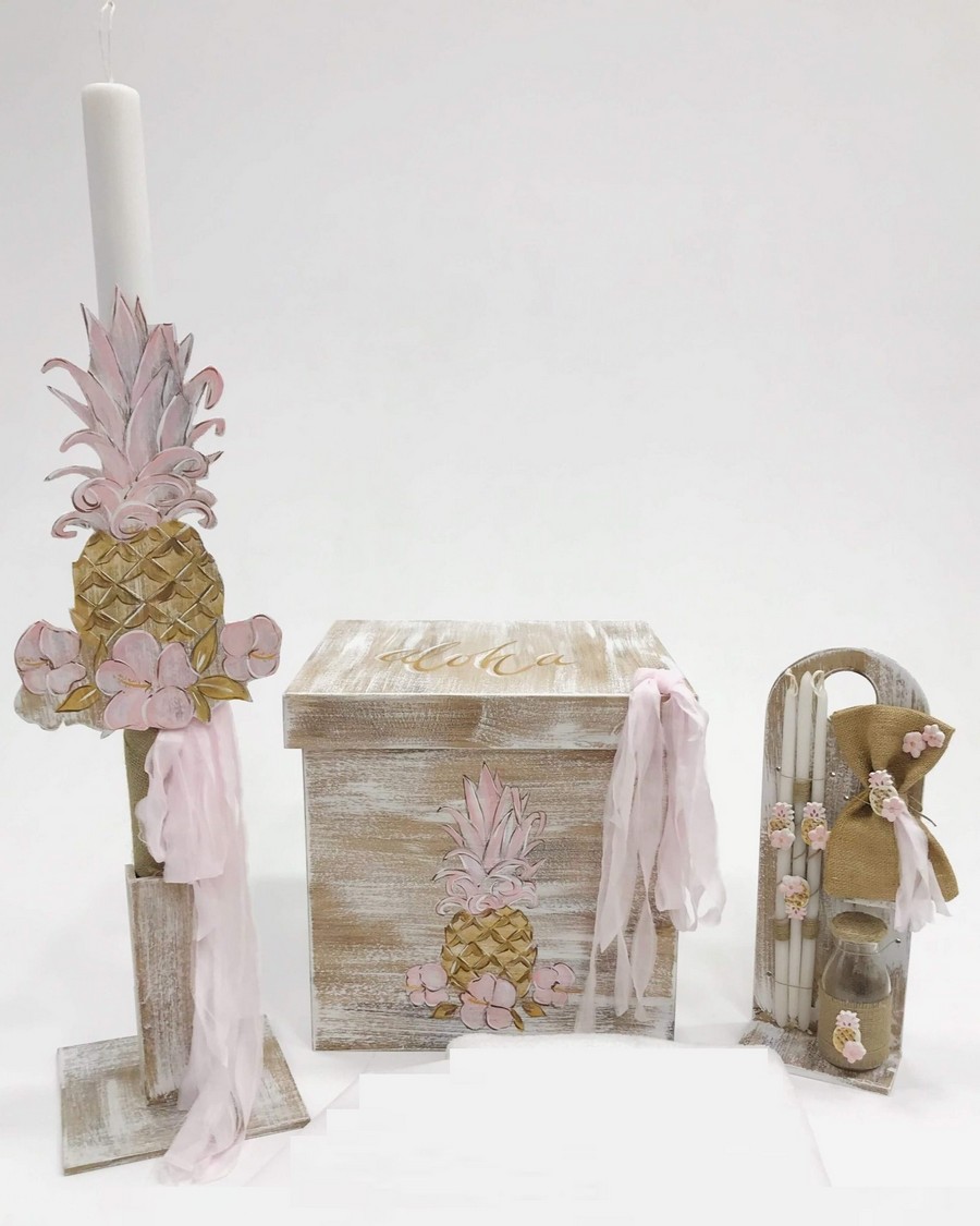 Βαπτιστικό Σετ Pink Aloha με χρώματα ροζ K19-053