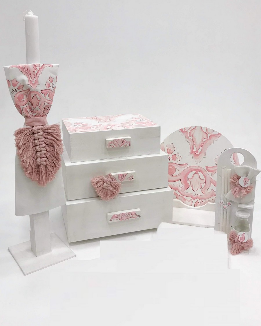 Βαπτιστικό Σετ Motif με χρώματα σάπιο μήλο K20-005