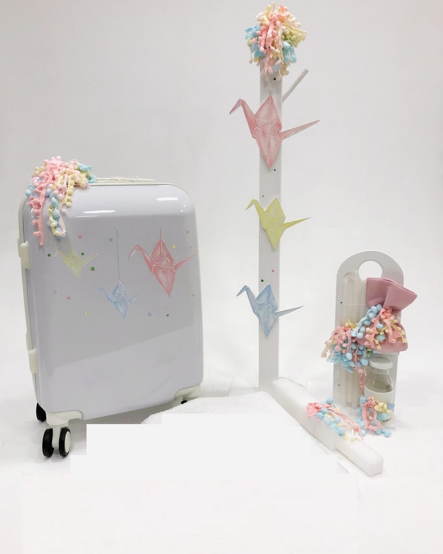 Βαπτιστικό Σετ Origami Bird με χρώματα ροζ,κίτρινο,σιέλ K21-020