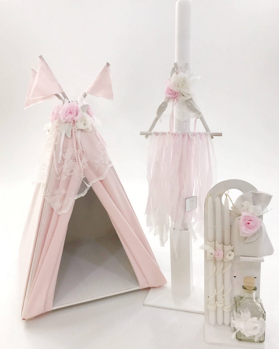 Βαπτιστικό Σετ Girly Teepee με χρώματα ροζ K22-010