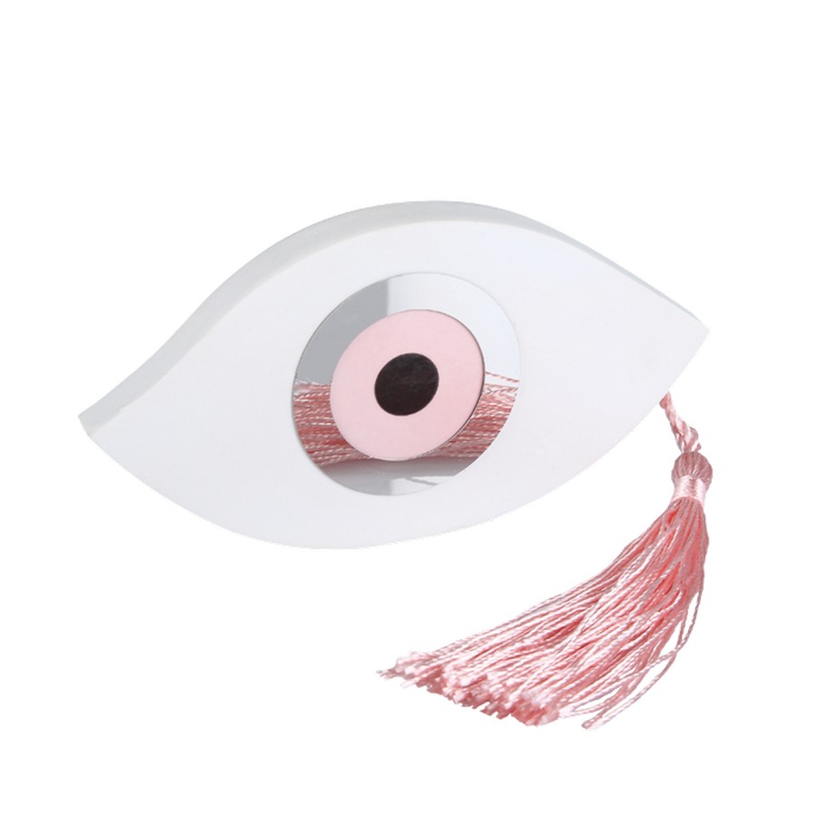 Μπομπονιέρα Βάπτισης Ματάκι Ροζ Διακοσμητικό