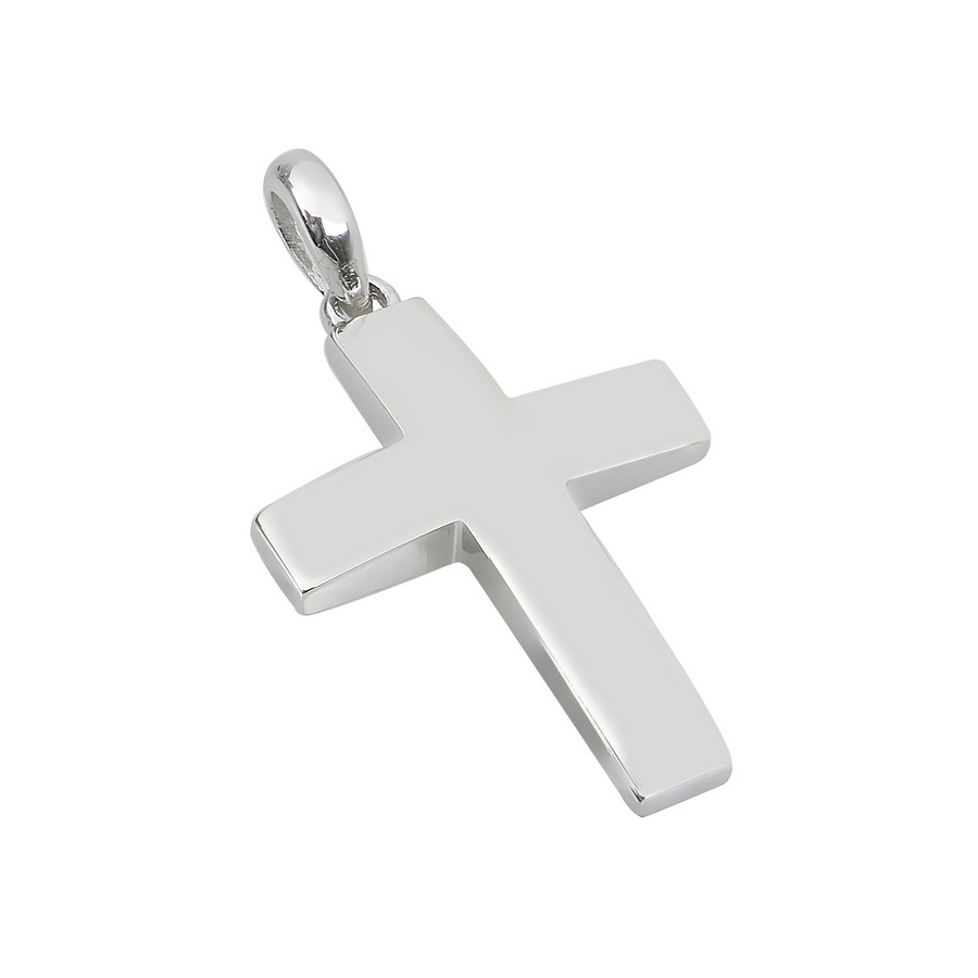 Σταυρός Βάπτισης για Αγόρι Λευκός Χρυσός 14Κ (Μασίφ Χειροποίητος) ΑΣ033