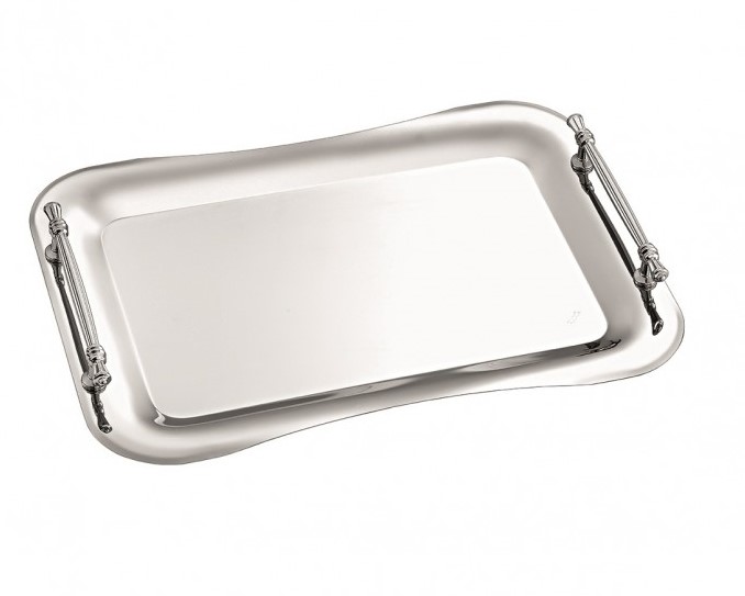 ΚΔ 2139-680x997h Δίσκος Γάμου με ασημένια χερούλια INOX Size: 43x30cm ΚΔ2139 - Image 1