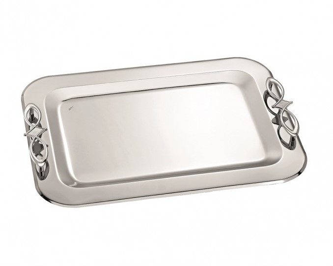 Δίσκος Γάμου με ασημένια χερούλια INOX Size: 43x30cm ΚΔ2140