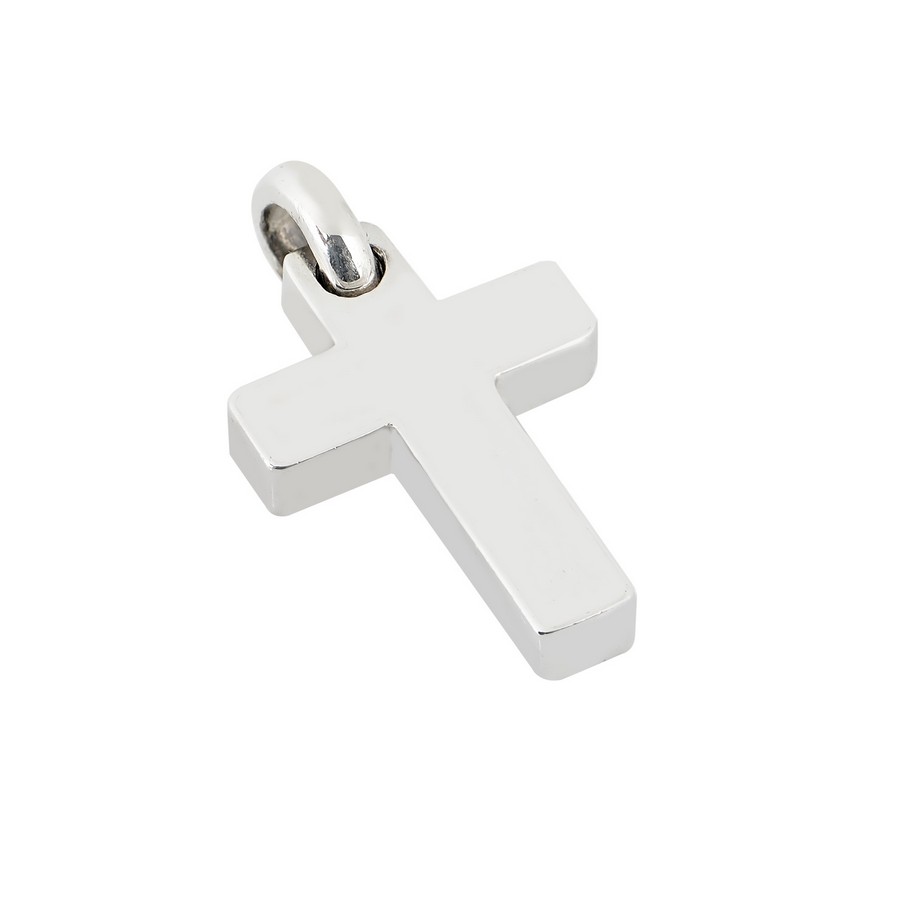 Σταυρός Βάπτισης για Αγόρι Λευκός Χρυσός 14Κ (Μασίφ Χειροποίητος) ΑΣ085