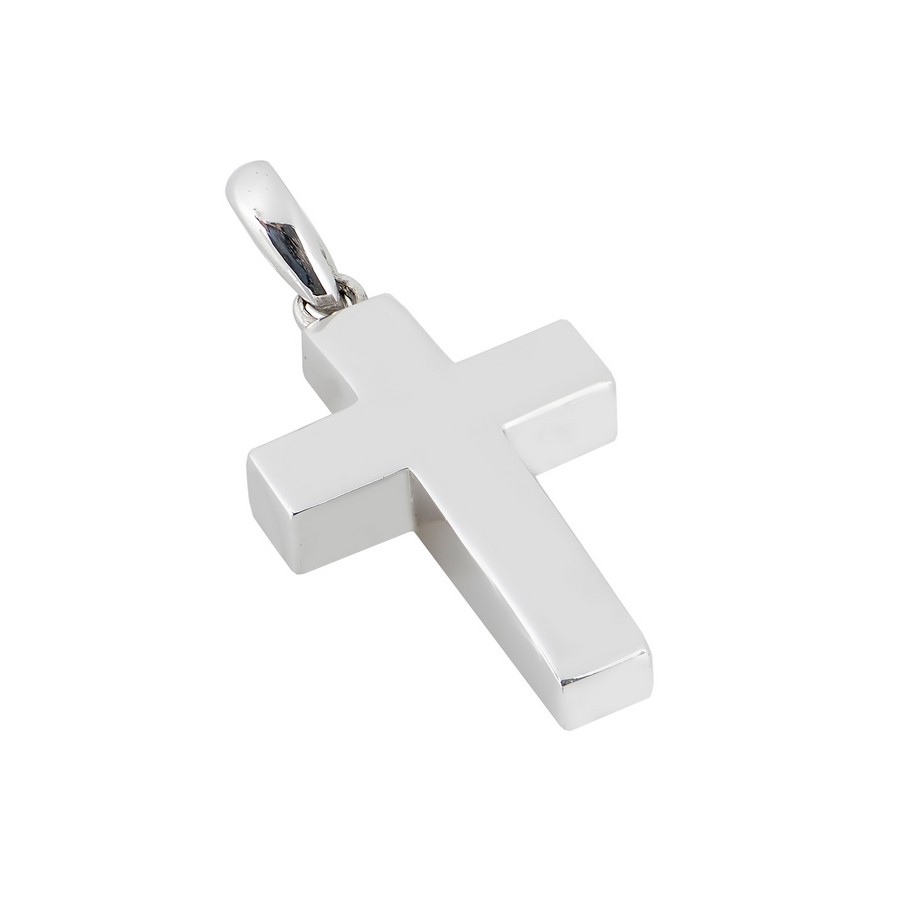Σταυρός Βάπτισης για Αγόρι Λευκός Χρυσός 14Κ (Μασίφ Χειροποίητος) ΑΣ099