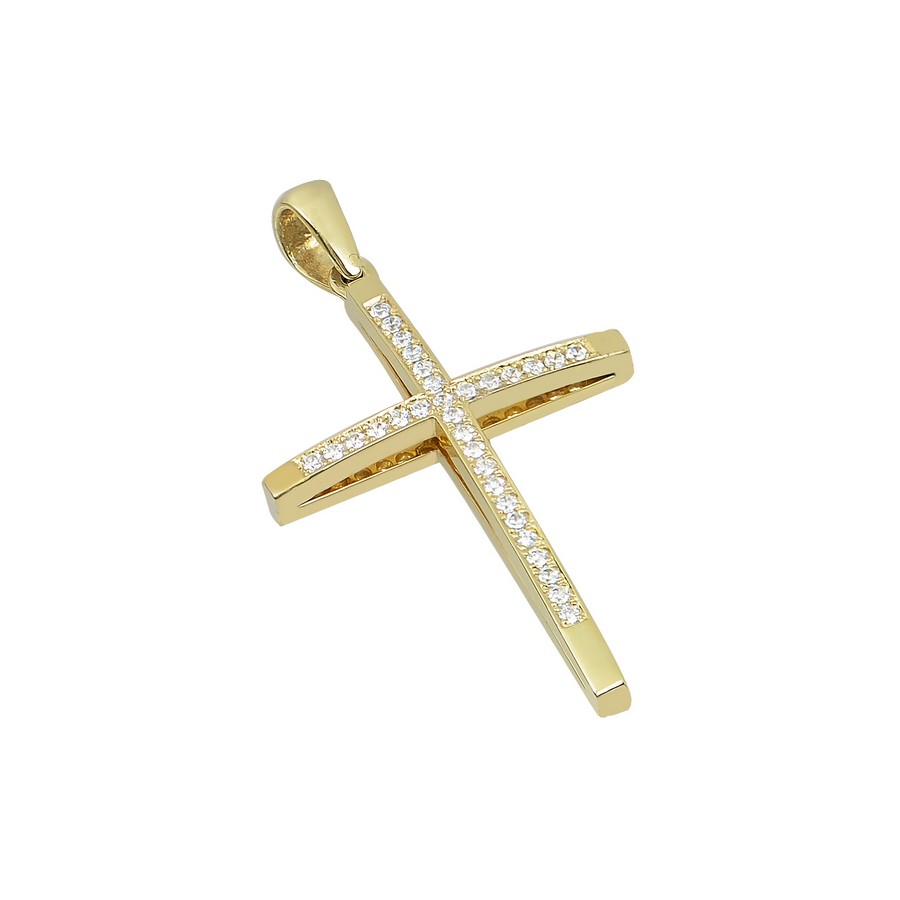 Σταυρός Βάπτισης για Κορίτσι Χρυσός 14Κ (Χειροποίητος) ΓΣ006