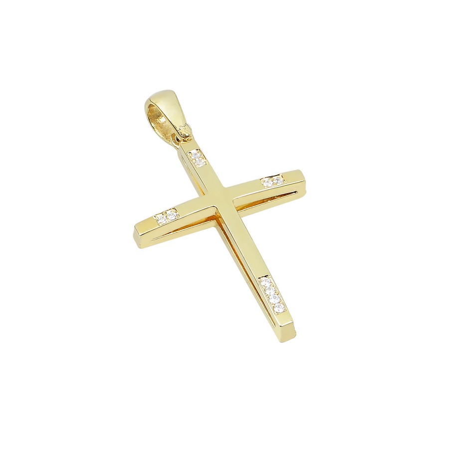 Σταυρός Βάπτισης για Κορίτσι Χρυσός 14Κ (Χειροποίητος) ΓΣ013