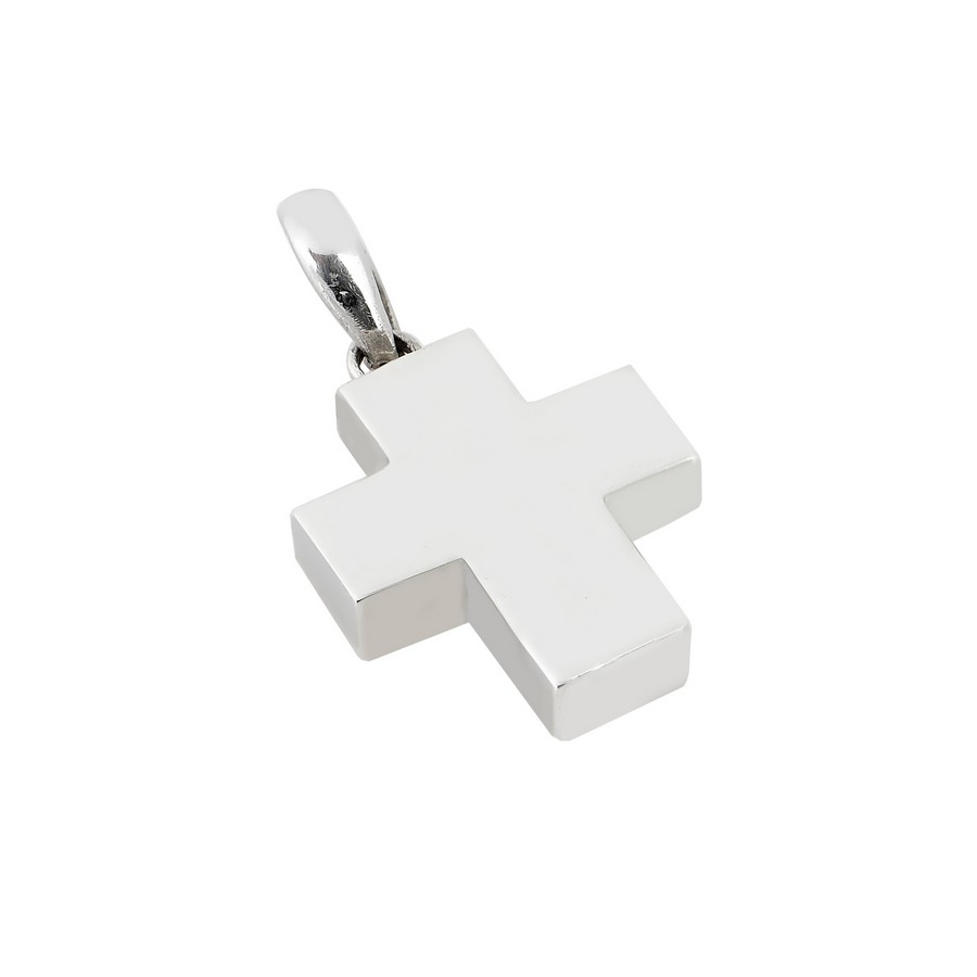 Σταυρός Βάπτισης για Αγόρι Λευκός Χρυσός 14Κ (Μασίφ Χειροποίητος) ΑΣ104