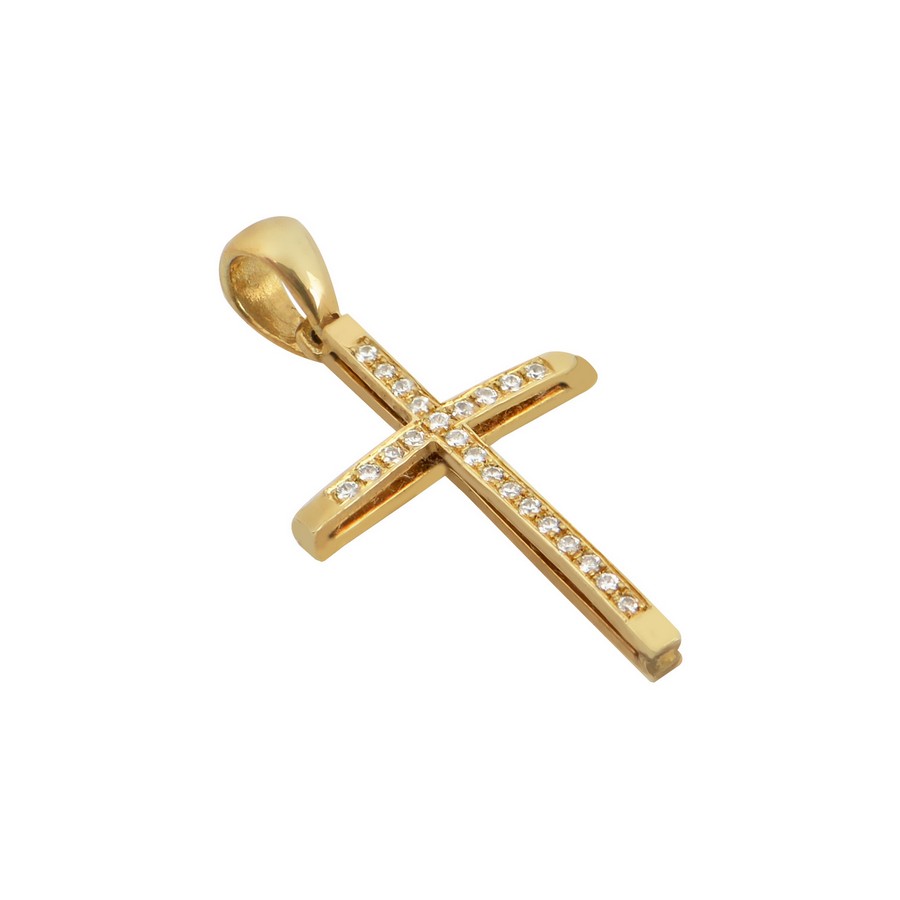 Σταυρός Βάπτισης για Κορίτσι Χρυσός 14Κ (Χειροποίητος) ΓΣ122
