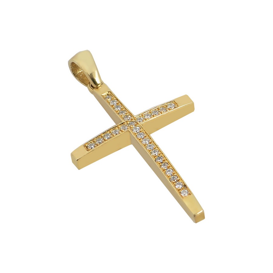 Σταυρός Βάπτισης για Κορίτσι Χρυσός 14Κ (Χειροποίητος) ΓΣ124