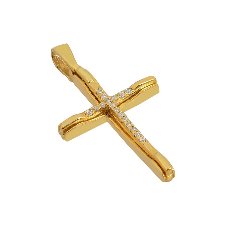 Σταυρός Βάπτισης για Κορίτσι Χρυσός 14Κ (Χειροποίητος) ΓΣ128
