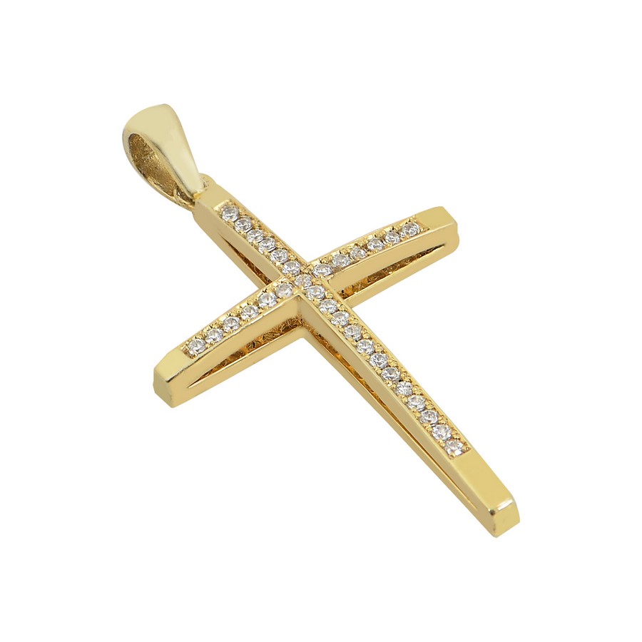 Σταυρός Βάπτισης για Κορίτσι Χρυσός 14Κ (Χειροποίητος) ΓΣ130