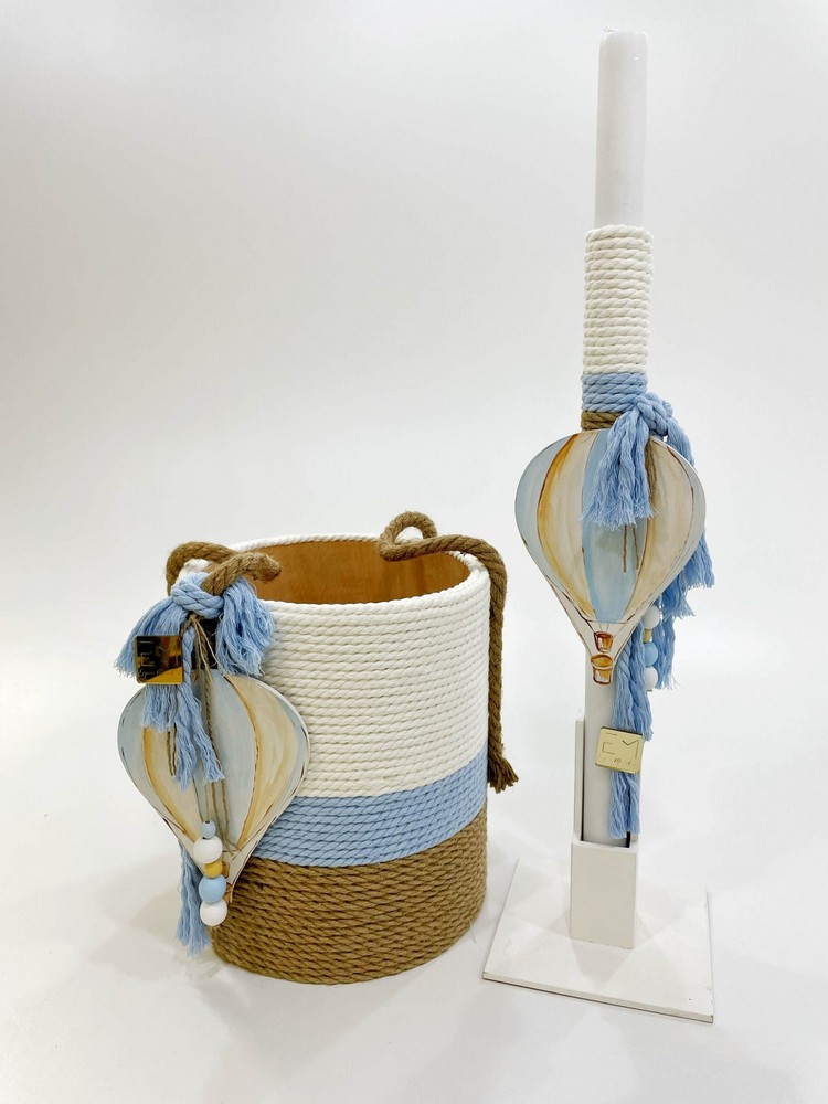 Σετ βάπτισης Basket Airballoon Blue A22-060