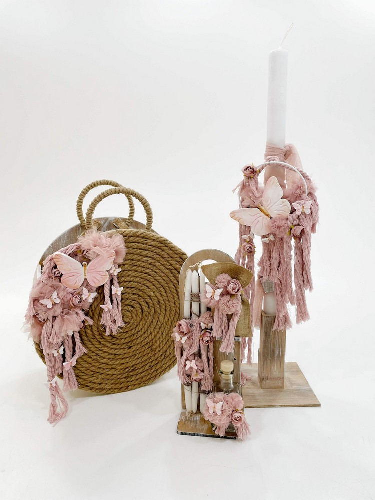 Σετ Βάπτισης Boho Pink Shells  K23-011