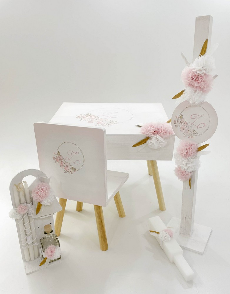 Σετ Βάπτισης Flower Pink Gold K22-013