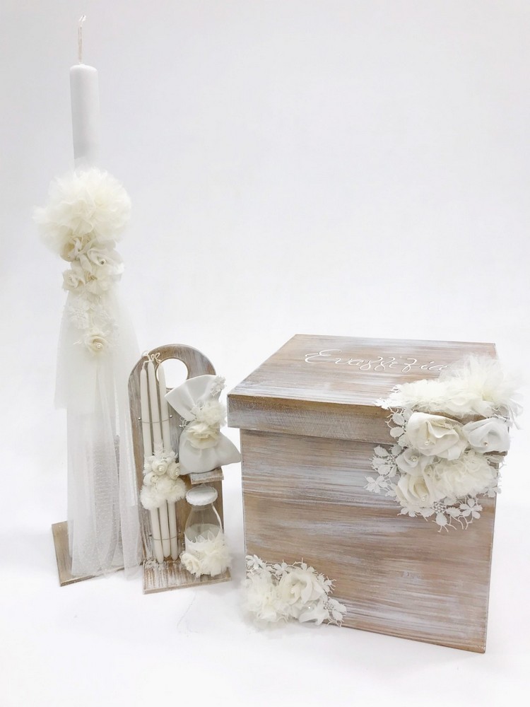 Σετ Βάπτισης Vintage Chic White K18-048