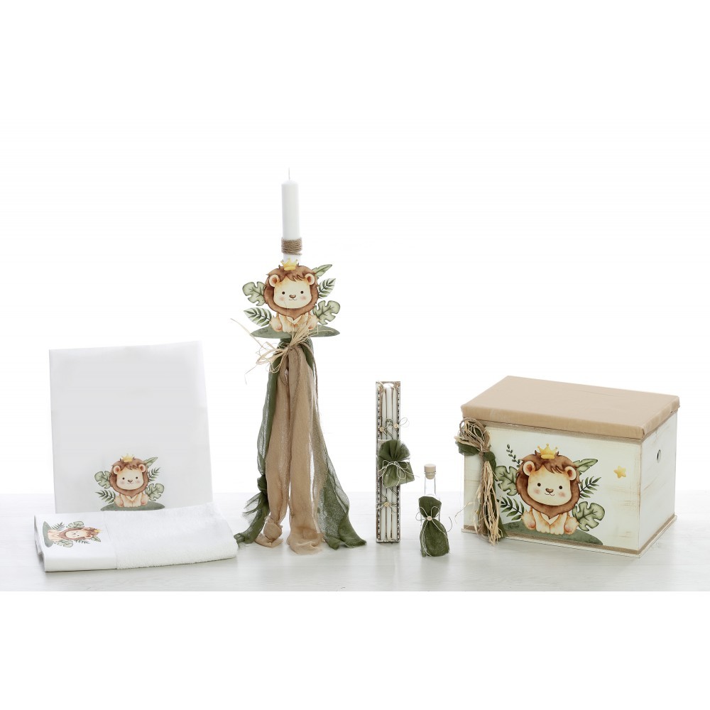 Σετ βάπτισης ΣΚΒ-2352 Λιοντάρι Κορώνα