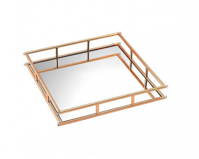 Δίσκος γάμου καθρέπτης ΚΔ 1027 ΧΡΩΜΑ ΡΟΖ ΧΡΥΣΟ