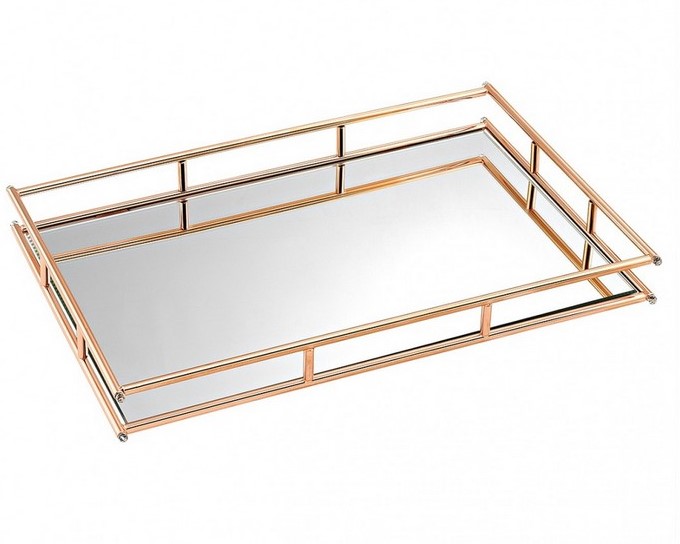 Δίσκος γάμου καθρέπτης ΚΔ 1034 ΧΡΩΜΑ ΡΟΖ ΧΡΥΣΟ