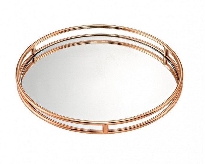 Δίσκος γάμου καθρέπτης ΚΔ 1060 ΧΡΩΜΑ ΡΟΖ ΧΡΥΣΟ