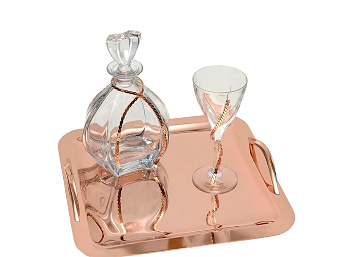 Σετ Γάμου 3τμχ Κρυστάλλινο-Επίχρυσο ροζ χρυσό Dalia