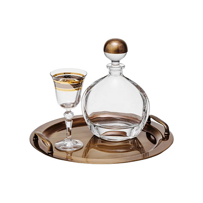 Σετ Γάμου 3τμχ Κρυστάλλινο Μπρονζέ Χειμωνανθός