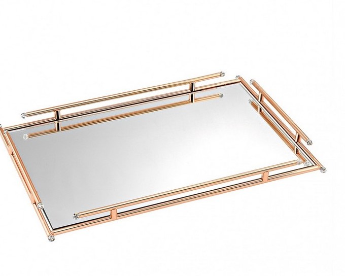 Δίσκος γάμου καθρέπτης ΚΔ 1055 ΧΡΩΜΑ ΡΟΖ ΧΡΥΣΟ