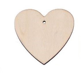 ΛΕΥΚΗ ΞΥΛΙΝΗ ΚΑΡΔΙΑ 6CM ΣΥΣΚΕΥΑΣΙΑ 50ΤΜΧ Μ1404