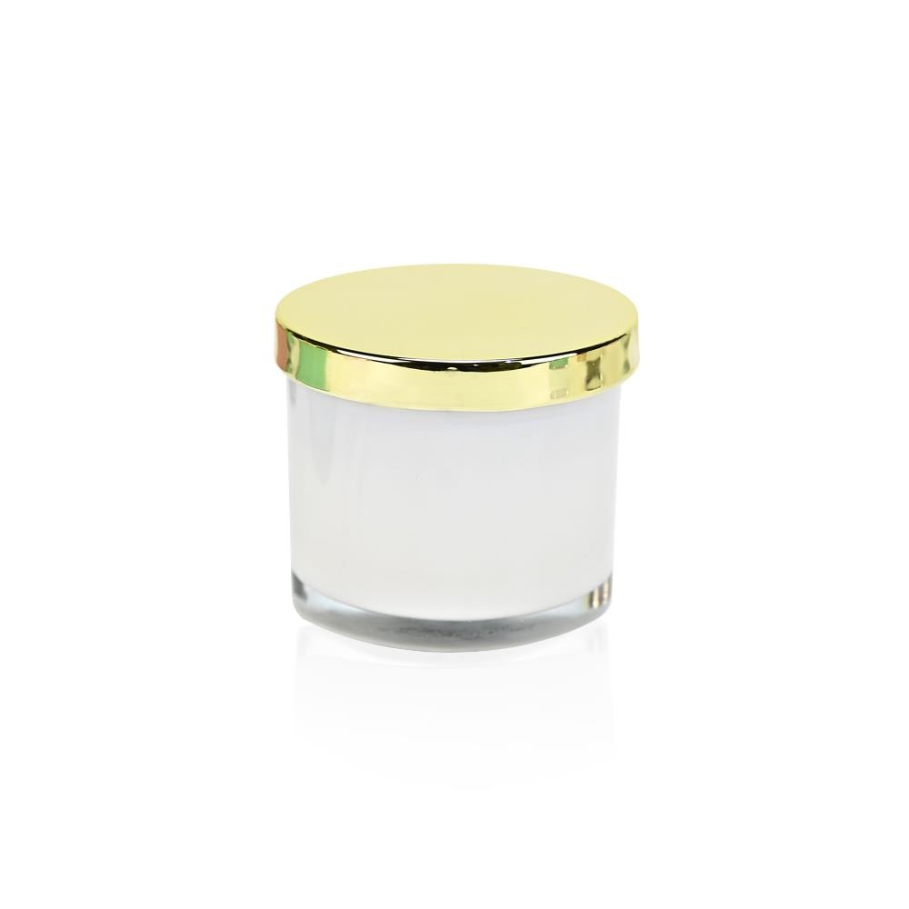 Μπομπονιέρα Κερί λευκό με χρυσό καπάκι  ST00807 χρώμα λευκό