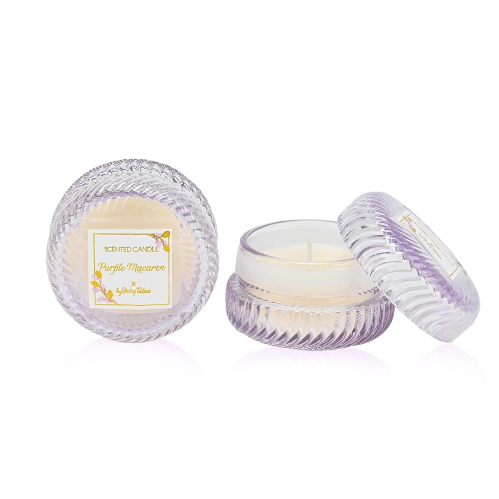 Μπομπονιέρα Κερί μακαρόν μωβ  ST00824