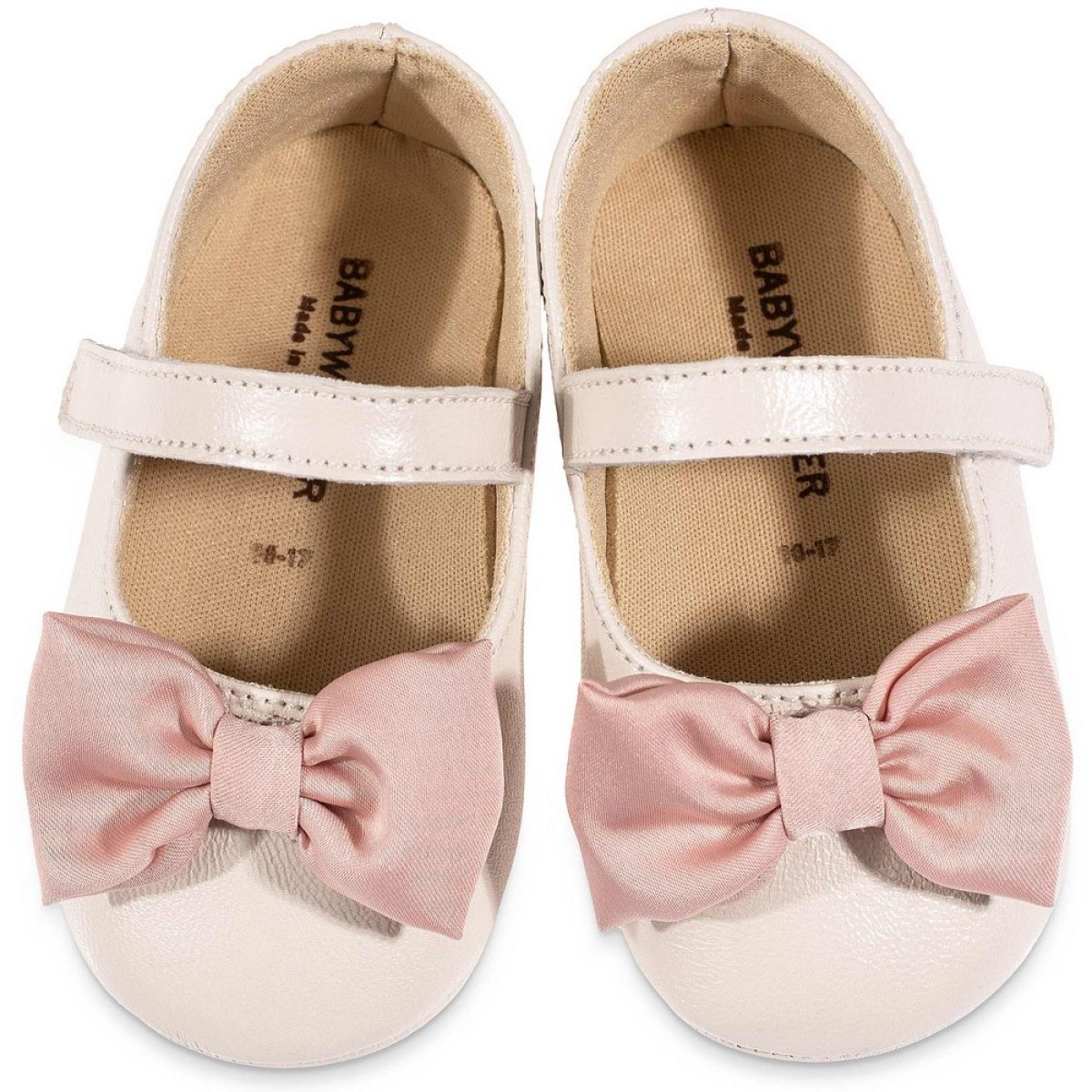 Γοβακι Μονή Μπαρέτα με Υφασμάτινο Χειροποίητο  Φιογκάκι MI1646 Εκρού Ροζ - Image 2