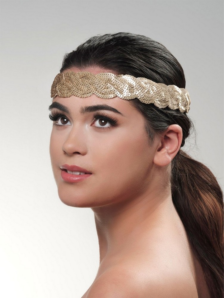 Ελαστική κορδέλα μαλλιών με πούλιες BB-684