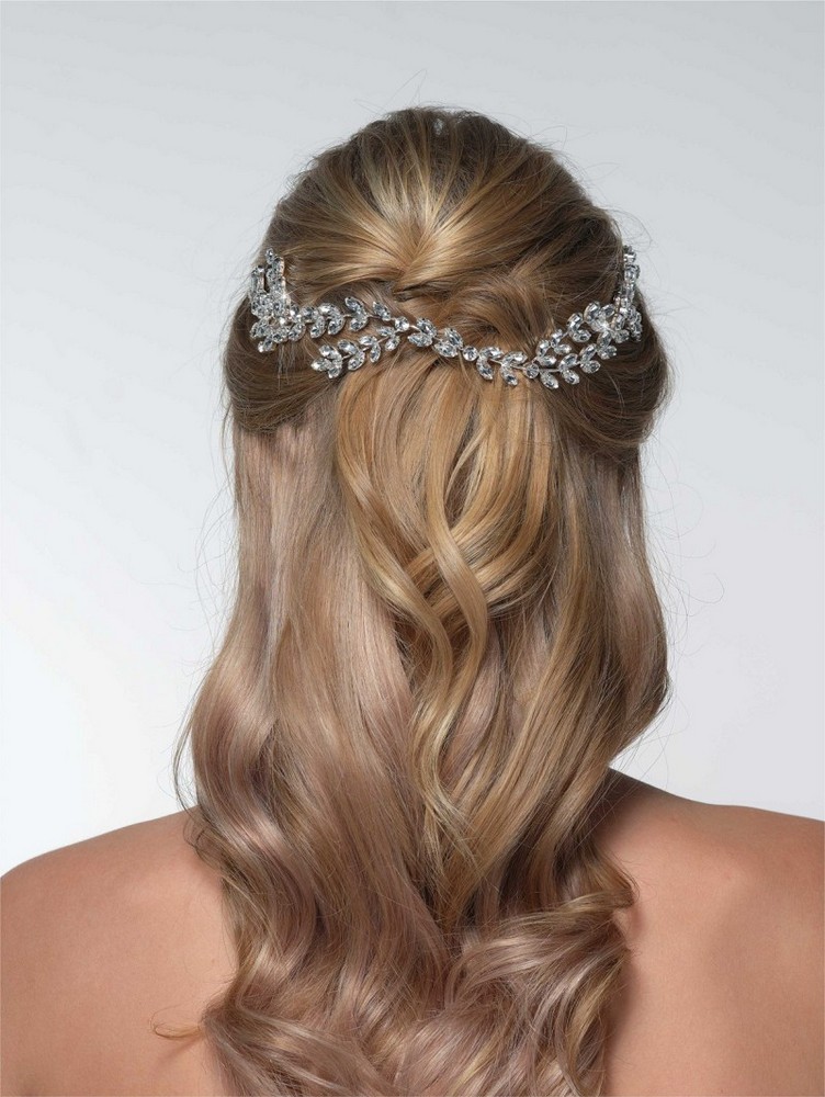 Κόσμημα μαλλιών διακοσμημένο με στρας σε 2 μικρές χτένες BB-242