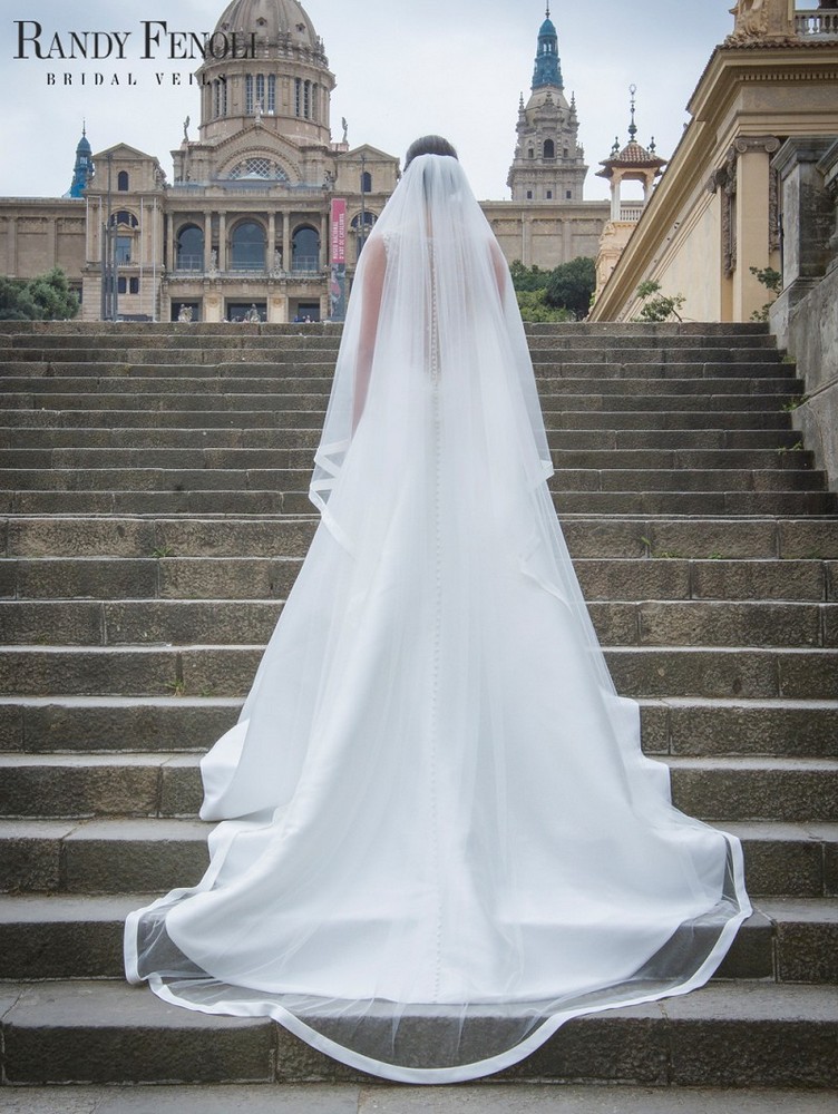 Πέπλο από τη συλλογή Randy's Favorites Πέπλο μονής στρώσης σε απαλό τούλι με σατέν κορδέλα Μήκος 300 cm S705-300--1--SOFT