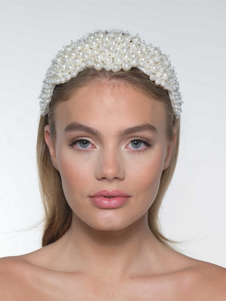 Στέκα μαλλιών με πέρλες διαφορετικών μεγεθών BB-293