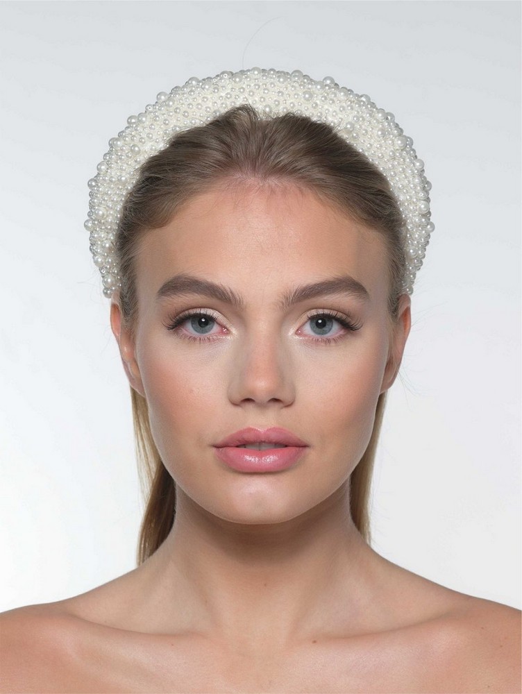 Στέκα μαλλιών με πέρλες διαφορετικών μεγεθών BB-294