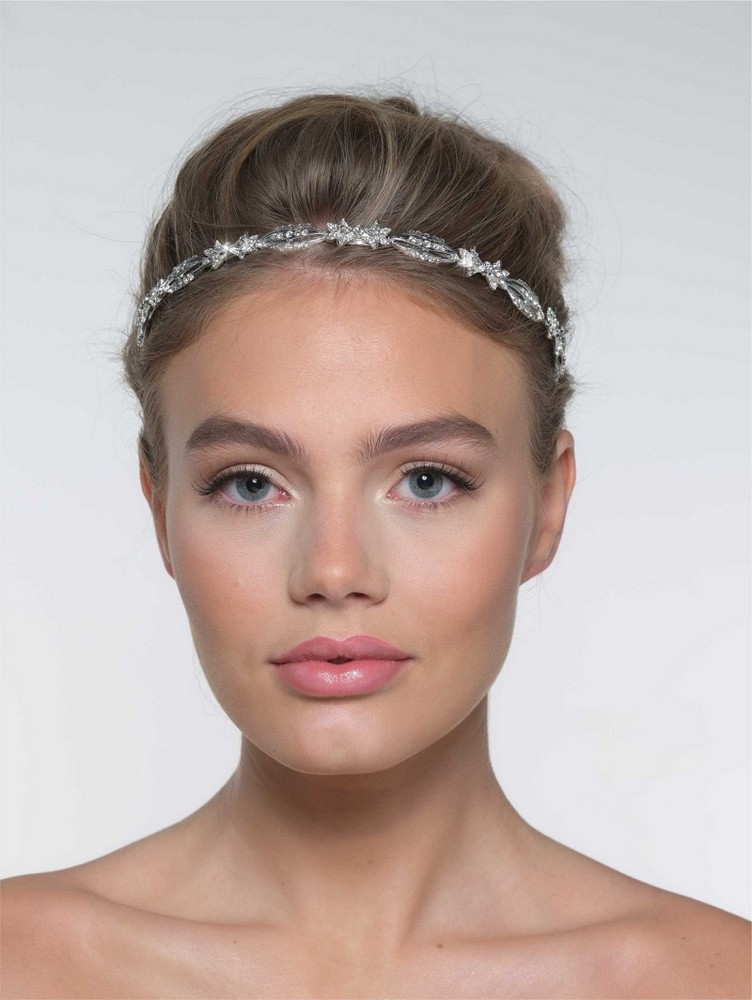 Τιάρα διακοσμημένη με φλοράλ σχήματα με στρας BB-246