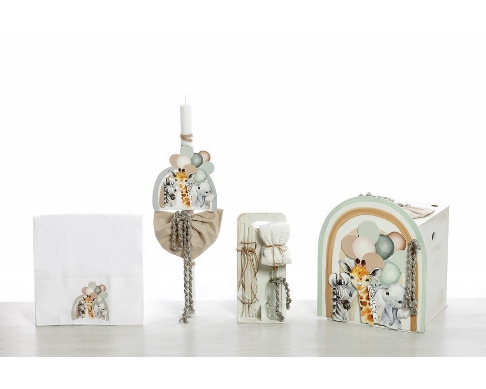 Σετ βάπτισης ΣΚΒ-2407 Ζωάκια μπαλόνια