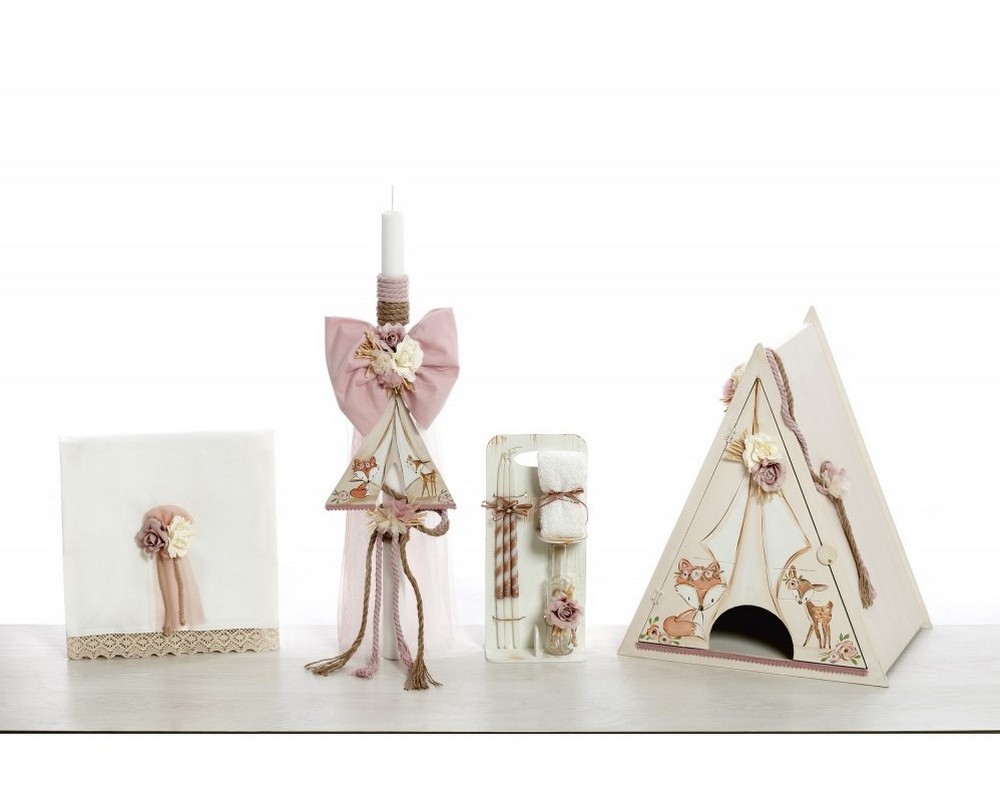 Σετ βάπτισης ΣΚΒ-2413 Ζωάκια Σκινή