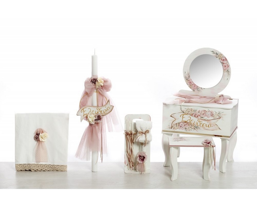 Σετ βάπτισης ΣΚΒ-2414 Λουλούδια