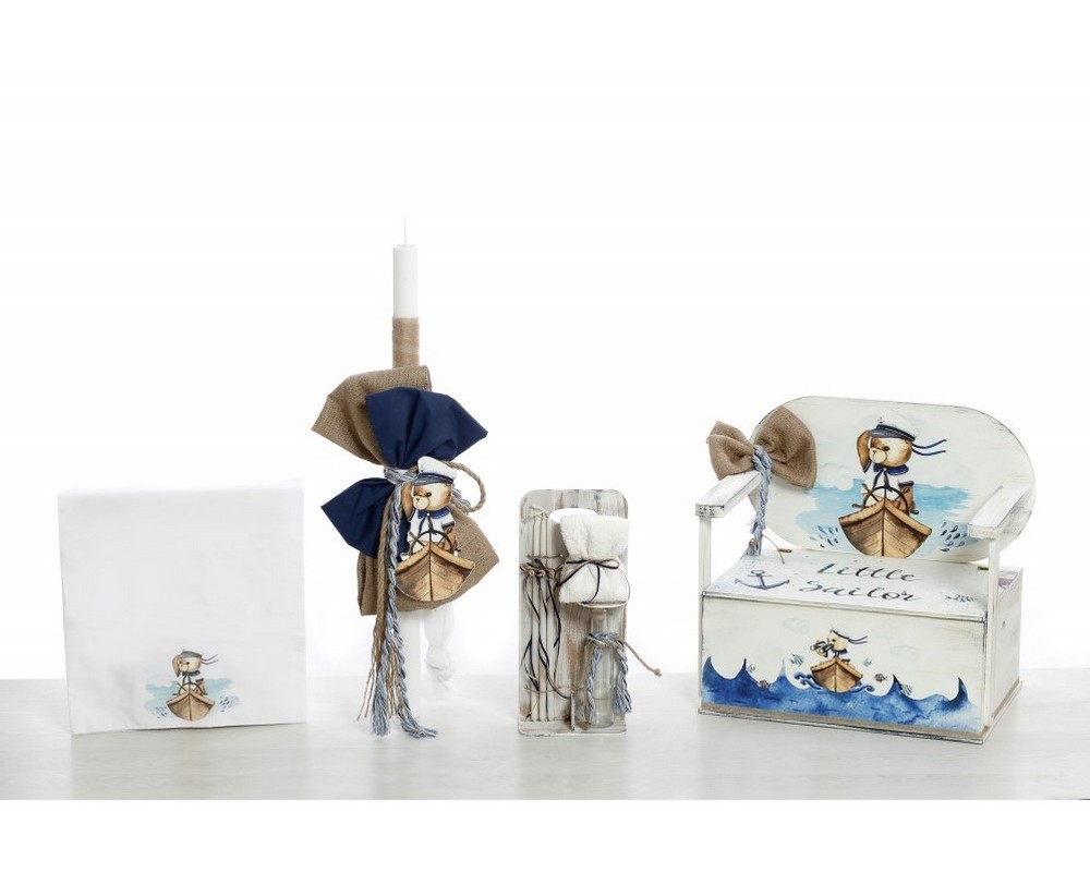 Σετ βάπτισης ΣΚΒ-2421 Αρκουδάκι Ναυτικό