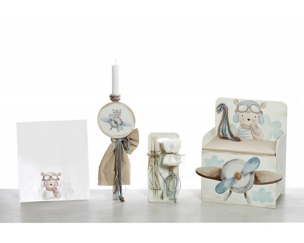 Σετ βάπτισης ΣΚΒ-2454 Αρκουδάκι έλικας