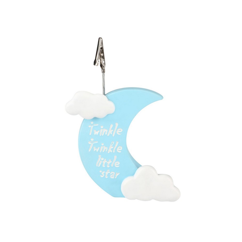 Φεγγάρι Σιέλ & Κίτρινο με Ευχή Κλιπ (σετ των 2) 1028Α Ύψος: 14cm x Πλάτος: 6cm