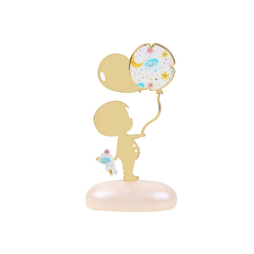 Aγόρι με Μπαλόνια σε Βότσαλο 2201A Ύψος: 12.5cm x Πλάτος: 7cm