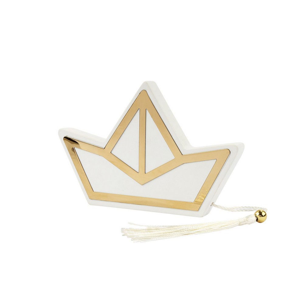 Καραβάκι με Χρυσό Διακοσμητικό 2411 Ύψος: 13cm x Πλάτος: 8.2cm