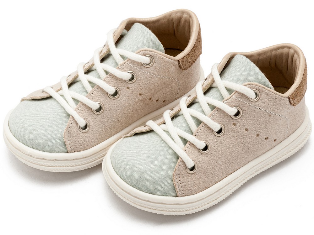 Δετά Δίχρωμα Σνίκερς BS3088 Μπεζ Μέντα